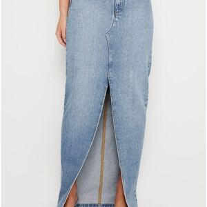 Good American Light Blue Denim Maxi Skirt